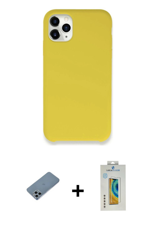 ieg™ iPhone 11 Pro Max Kılıf Zirve Modern Özel Seri - Siyah Polymer Nano Ekran Koruyucu + Sierra Blu