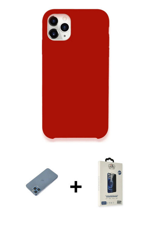 ieg™ iPhone 11 Pro Max Kılıf Zirve Modern Özel Seri - Siyah Bilvis Hayalet Cam Ekran Koruyucu + Mavi