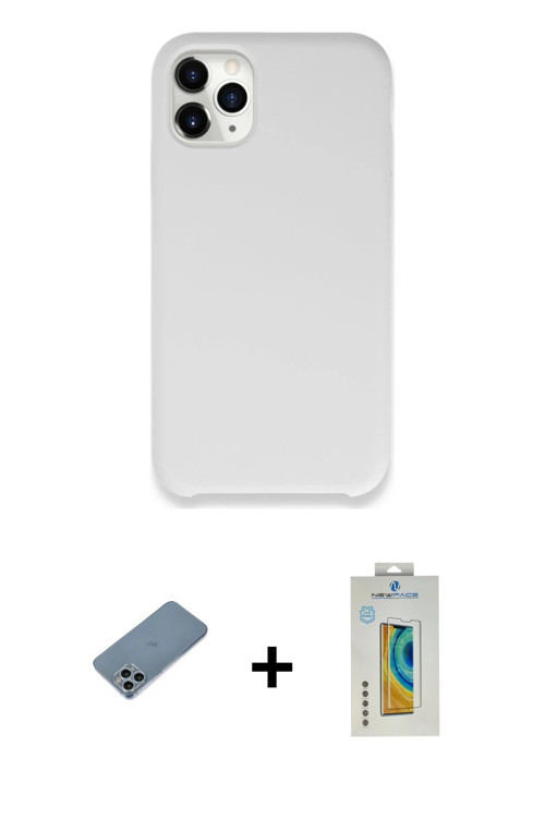 ieg™ iPhone 11 Pro Max Kılıf Zirve Modern Özel Seri - Siyah Polymer Nano Ekran Koruyucu + Sierra Blu