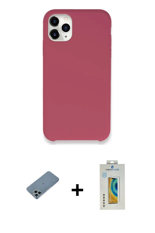 ieg™ iPhone 11 Pro Max Kılıf Zirve Modern Özel Seri - Siyah Polymer Nano Ekran Koruyucu + Sierra Blu