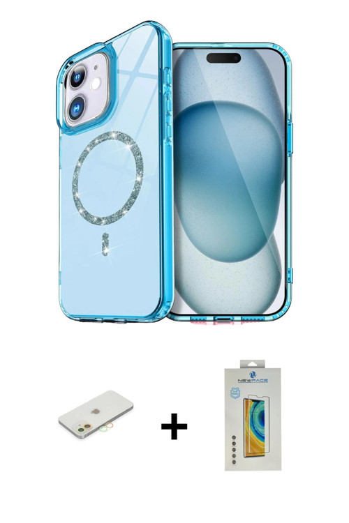ieg™ iPhone 12 Kılıf Kıvılcım Form Prime - Siyah Polymer Nano Ekran Koruyucu + Turuncu Renkli Kamera