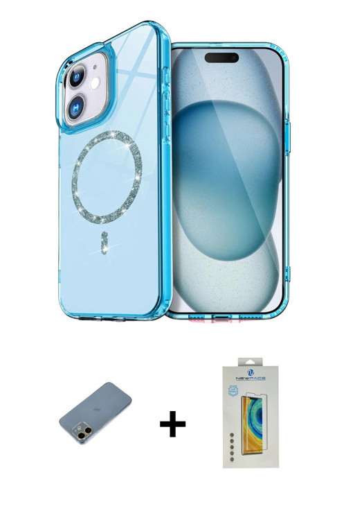 ieg™ iPhone 12 Kılıf Kıvılcım Form Prime - Siyah Polymer Nano Ekran Koruyucu + Gold Shine Kamera Len
