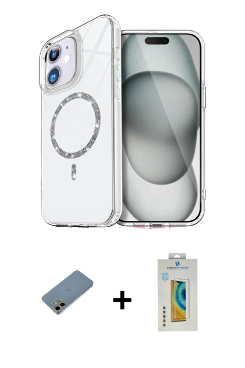 ieg™ iPhone 12 Kılıf Kıvılcım Form Prime - Siyah Polymer Nano Ekran Koruyucu + Gold Shine Kamera Len