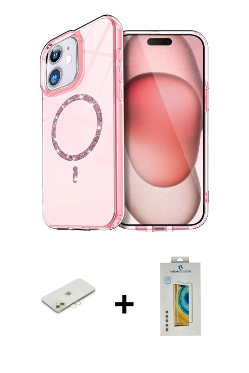 ieg™ iPhone 12 Kılıf Kıvılcım Form Prime - Siyah Polymer Nano Ekran Koruyucu + Turuncu Renkli Kamera