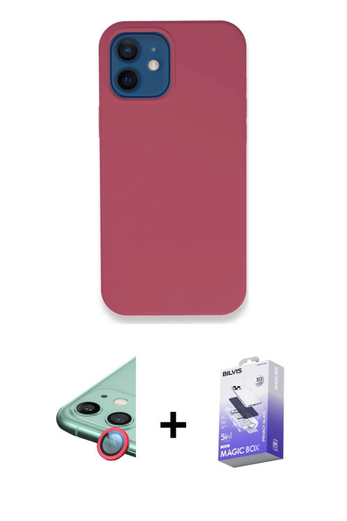 iPhone 12 Kılıf Zirve Modern Özel Seri - Siyah Bilvis 5in1 5D Magic Hayalet Cam Ekran Koruyucu
