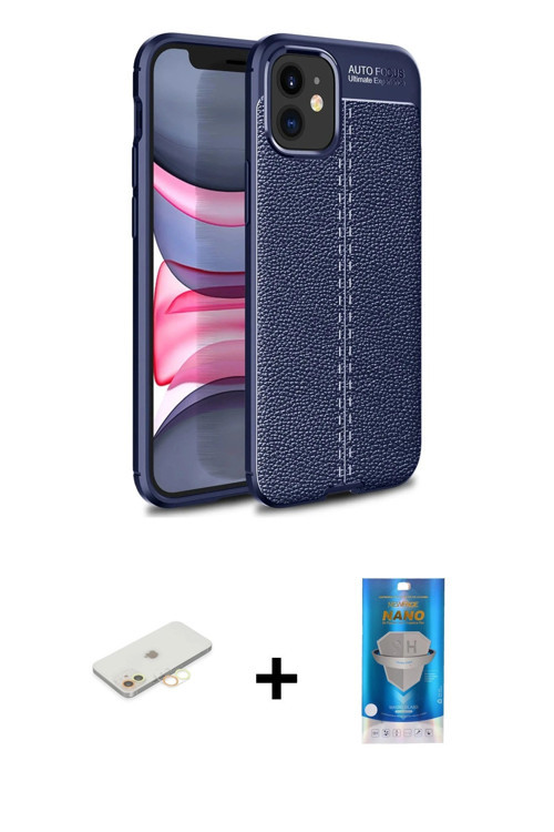 ieg™ iPhone 12 Mini Kılıf Doruk Klasik Özel Seri - Şeffaf Royal Nano Ekran Koruyucu + Sarı Renkli Ka