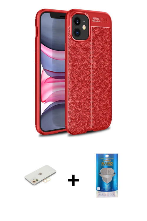 ieg™ iPhone 12 Mini Kılıf Doruk Klasik Özel Seri - Şeffaf Royal Nano Ekran Koruyucu + Sarı Renkli Ka