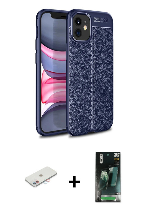 ieg™ iPhone 12 Mini Kılıf Doruk Klasik Özel Seri - Şeffaf 360 Full Body Arka Koruyucu + Pembe Renkli