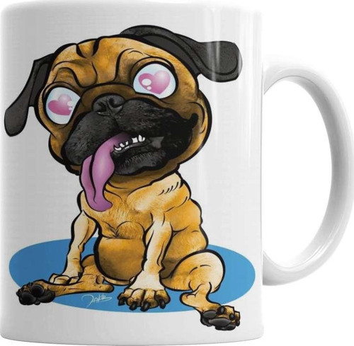 Pug Love Kupa Bardak Porselen