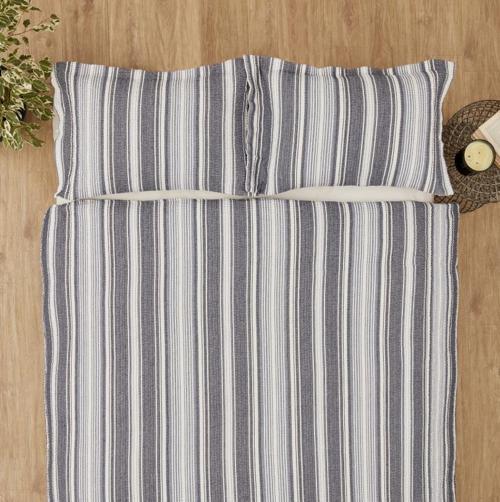 Denim Farley Çift Kişilik Yatak Örtüsü Seti İndigo