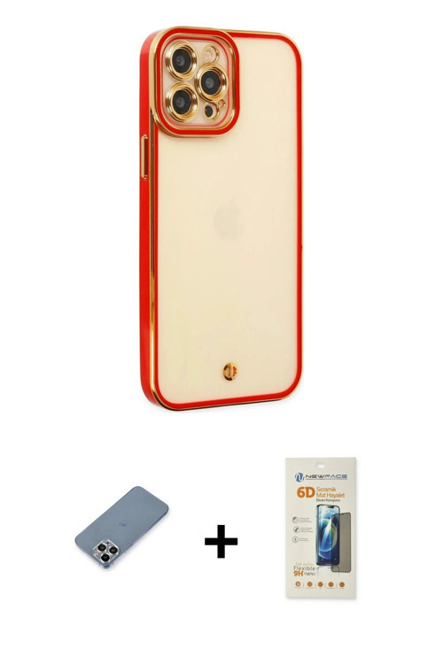 iPhone 12 Pro Kılıf Çekirdek Klasik Serisi - Siyah 6D Mat Seramik Hayalet Nano Ekran Koruyucu +
