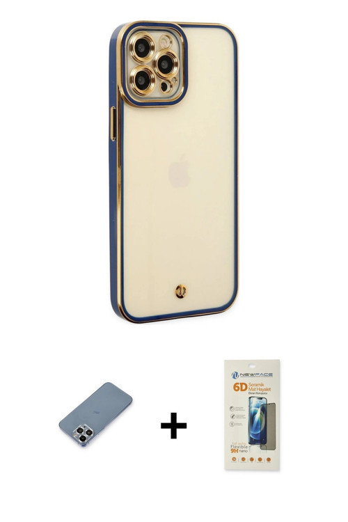 iPhone 12 Pro Kılıf Çekirdek Klasik Serisi - Siyah 6D Mat Seramik Hayalet Nano Ekran Koruyucu +