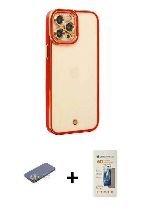 iPhone 12 Pro Kılıf Çekirdek Klasik Serisi - Siyah 6D Mat Seramik Hayalet Nano Ekran Koruyucu +
