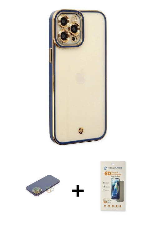 iPhone 12 Pro Kılıf Çekirdek Klasik Serisi - Siyah 6D Mat Seramik Hayalet Nano Ekran Koruyucu +