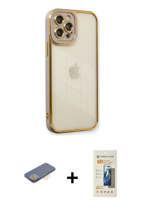 iPhone 12 Pro Kılıf Çekirdek Klasik Serisi - Siyah 6D Mat Seramik Hayalet Nano Ekran Koruyucu +