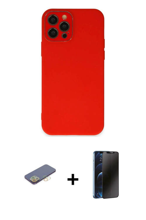 ieg™ iPhone 12 Pro Kılıf Çekirdek Modern Serisi - Siyah 3D Antistatik Hayalet Cam Ekran Koruyucu + S