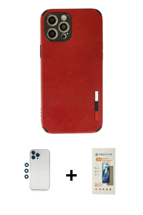 ieg™ iPhone 12 Pro Kılıf Doruk Asil Koleksiyonu - Siyah 6D Mat Seramik Hayalet Nano Ekran Koruyucu +