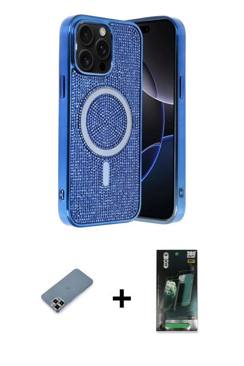 ieg™ iPhone 12 Pro Kılıf Eksen Çizgi - Şeffaf 360 Full Body Arka Koruyucu + Mor Metal Kamera Lens Ko