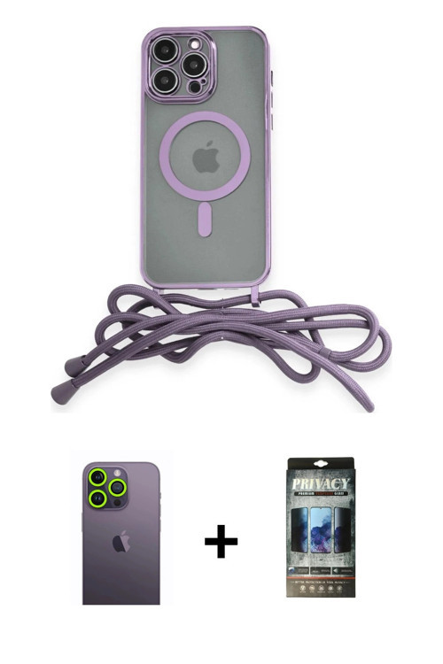 ieg™ iPhone 12 Pro Kılıf Eksen Özel Seri - Siyah 34D Hayalet Izgaralı Cam + Yeşil Neon Fosforlu Kame