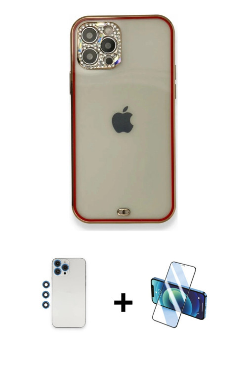 ieg™ iPhone 12 Pro Kılıf Eksen Minimal Koleksiyonu - Siyah 3D Antistatik Seramik Nano Ekran Koruyucu
