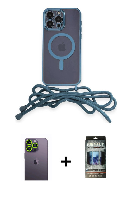 ieg™ iPhone 12 Pro Kılıf Eksen Özel Seri - Siyah 34D Hayalet Izgaralı Cam + Yeşil Neon Fosforlu Kame