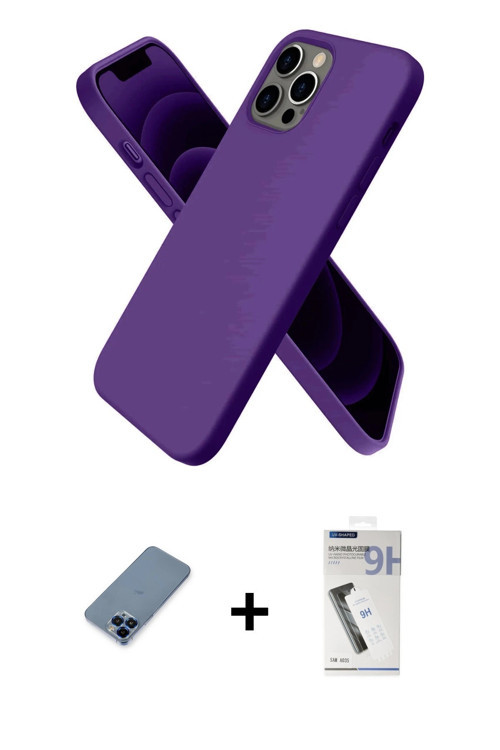 ieg™ iPhone 12 Pro Kılıf Kozmos Yansıma Özel Seri - Şeffaf Uv Polymer Nano Ekran Koruyucu + Mavi Met