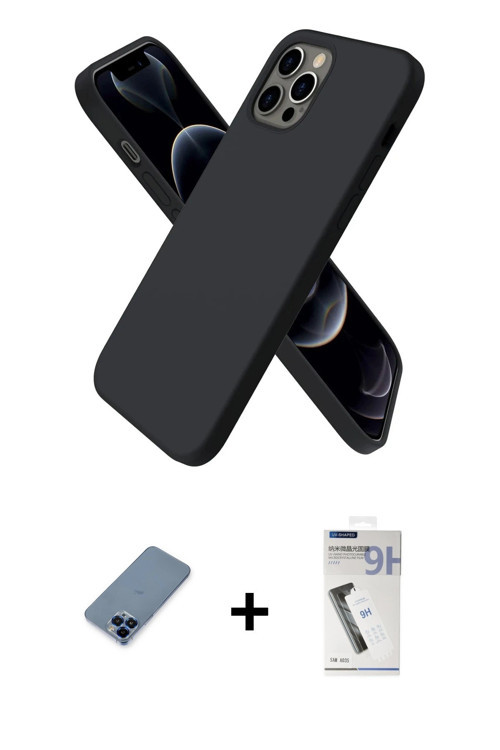 ieg™ iPhone 12 Pro Kılıf Kozmos Yansıma Özel Seri - Şeffaf Uv Polymer Nano Ekran Koruyucu + Mavi Met