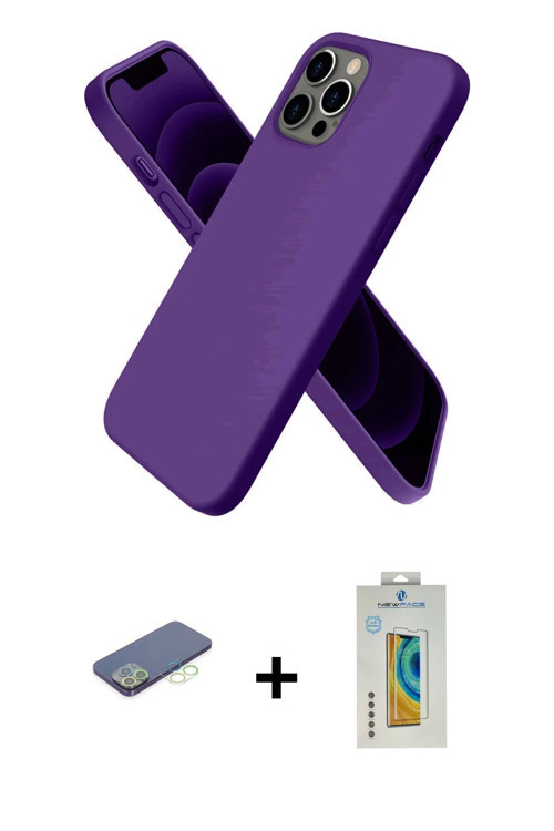 ieg™ iPhone 12 Pro Kılıf Kozmos Yansıma Özel Seri - Siyah Polymer Nano Ekran Koruyucu + Yeşil Renkli