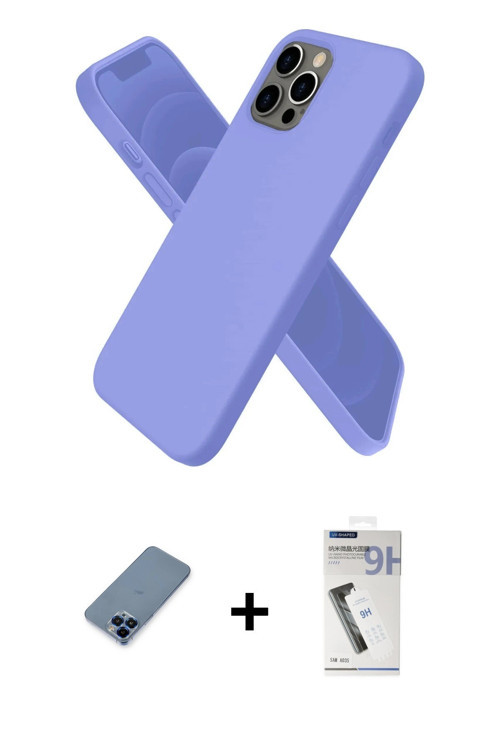 ieg™ iPhone 12 Pro Kılıf Kozmos Yansıma Özel Seri - Şeffaf Uv Polymer Nano Ekran Koruyucu + Mavi Met