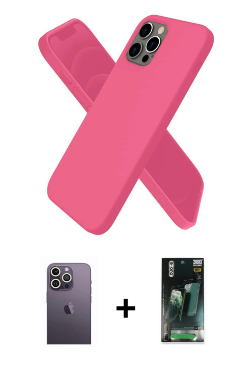 ieg™ iPhone 12 Pro Kılıf Kozmos Yansıma Özel Seri - Siyah 360 Mat Full Body Arka Koruyucu + Beyaz Ne