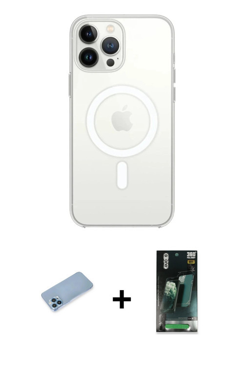 ieg™ iPhone 12 Pro Kılıf Kutup Klasik Serisi - Siyah 360 Mat Full Body Arka Koruyucu + Mavi Shine Ka