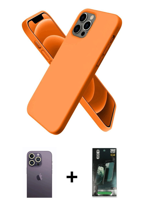 ieg™ iPhone 12 Pro Kılıf Kozmos Yansıma Özel Seri - Siyah 360 Mat Full Body Arka Koruyucu + Beyaz Ne