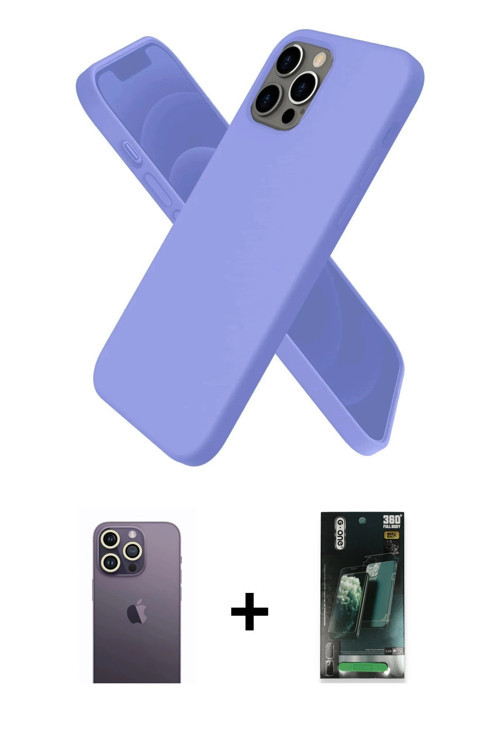 ieg™ iPhone 12 Pro Kılıf Kozmos Yansıma Özel Seri - Siyah 360 Mat Full Body Arka Koruyucu + Beyaz Ne