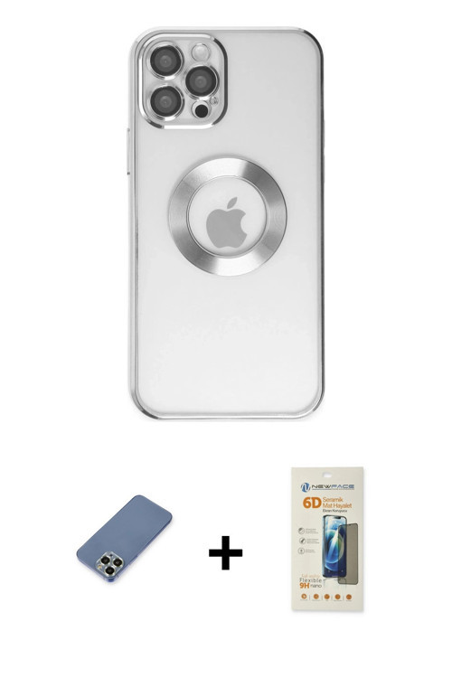 ieg™ iPhone 12 Pro Kılıf Pusula Form - Siyah 6D Mat Seramik Hayalet Nano Ekran Koruyucu + Açık Yeşil