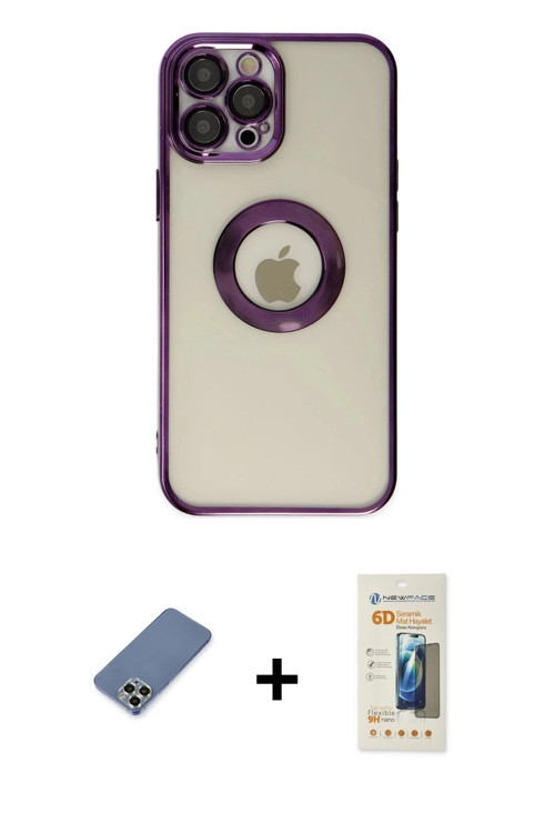 ieg™ iPhone 12 Pro Kılıf Pusula Form - Siyah 6D Mat Seramik Hayalet Nano Ekran Koruyucu + Açık Yeşil