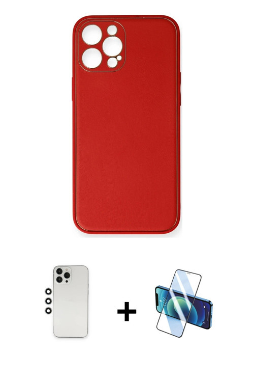 ieg™ iPhone 12 Pro Kılıf Yadigar Klasik - Siyah 3D Antistatik Seramik Nano Ekran Koruyucu + Gümüş Sh