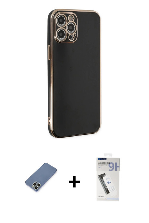 ieg™ iPhone 12 Pro Kılıf Yankı Serisi - Şeffaf Uv Polymer Nano Ekran Koruyucu + Açık Yeşil Metal Kam
