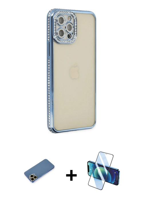 ieg™ iPhone 12 Pro Kılıf Yörünge Koleksiyonu - Siyah 3D Antistatik Seramik Nano Ekran Koruyucu + Gol