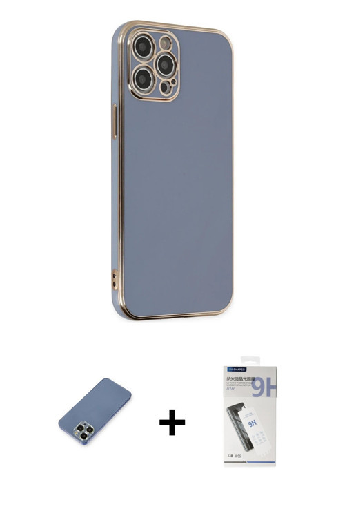 ieg™ iPhone 12 Pro Kılıf Yankı Serisi - Şeffaf Uv Polymer Nano Ekran Koruyucu + Açık Yeşil Metal Kam