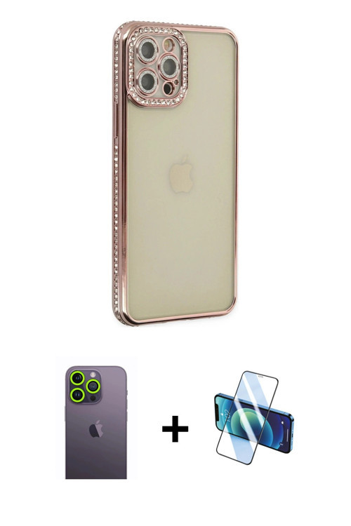 ieg™ iPhone 12 Pro Kılıf Yörünge Koleksiyonu - Siyah 3D Antistatik Seramik Nano Ekran Koruyucu + Yeş