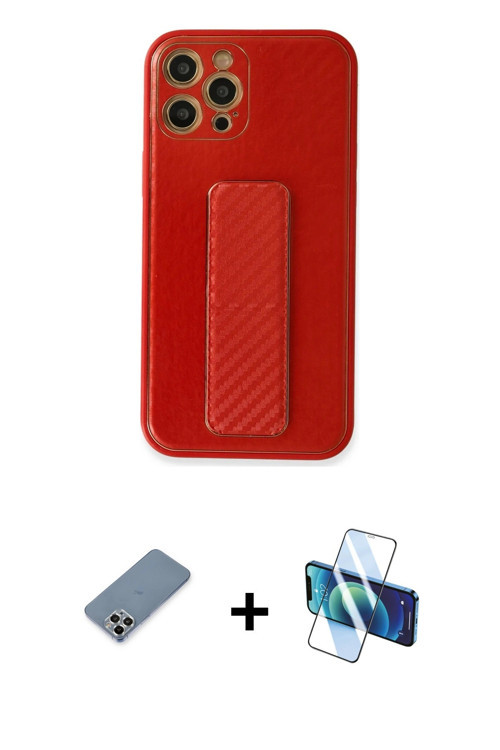 ieg™ iPhone 12 Pro Kılıf Yörünge Yansıma - Siyah 3D Antistatik Seramik Nano Ekran Koruyucu + Gümüş M