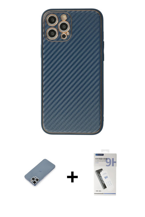 ieg™ iPhone 12 Pro Max Kılıf Ahenk Işık - Şeffaf Uv Polymer Nano Ekran Koruyucu + Gümüş Metal Kamera