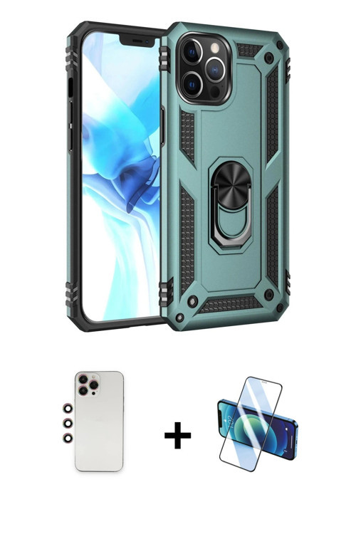 ieg™ iPhone 12 Pro Max Kılıf Ahenk Klasik Koleksiyonu - Siyah 3D Antistatik Seramik Nano Ekran Koruy