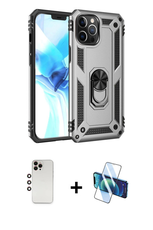 ieg™ iPhone 12 Pro Max Kılıf Ahenk Klasik Koleksiyonu - Siyah 3D Antistatik Seramik Nano Ekran Koruy