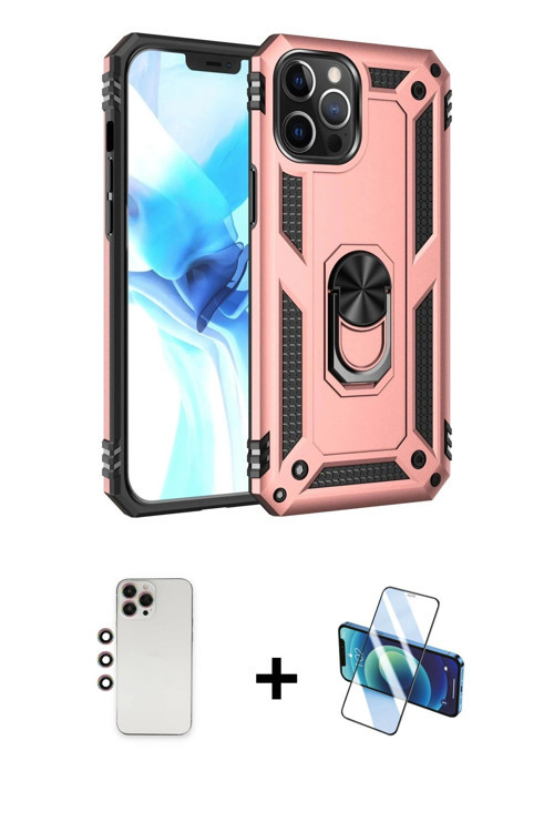 ieg™ iPhone 12 Pro Max Kılıf Ahenk Klasik Koleksiyonu - Siyah 3D Antistatik Seramik Nano Ekran Koruy
