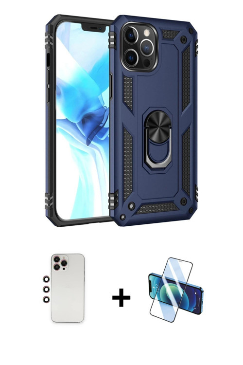 ieg™ iPhone 12 Pro Max Kılıf Ahenk Klasik Koleksiyonu - Siyah 3D Antistatik Seramik Nano Ekran Koruy