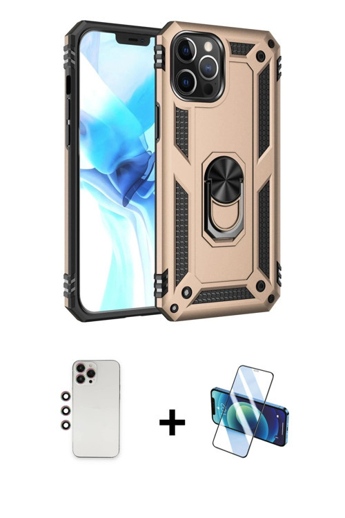 ieg™ iPhone 12 Pro Max Kılıf Ahenk Klasik Koleksiyonu - Siyah 3D Antistatik Seramik Nano Ekran Koruy
