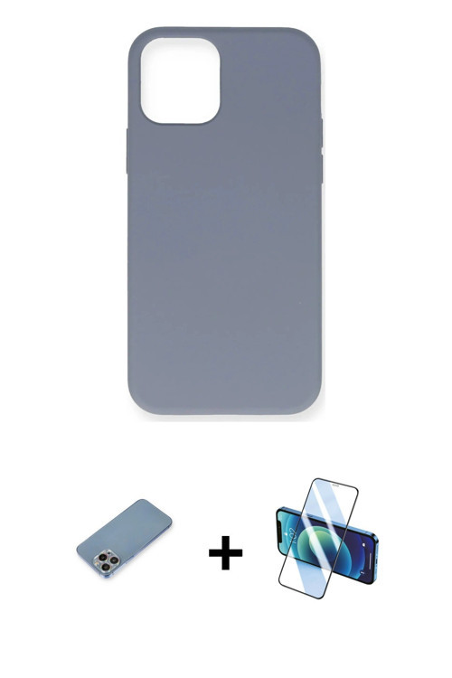 ieg™ iPhone 12 Pro Max Kılıf Ahenk Serisi - Siyah 3D Antistatik Seramik Nano Ekran Koruyucu + Gökkuş