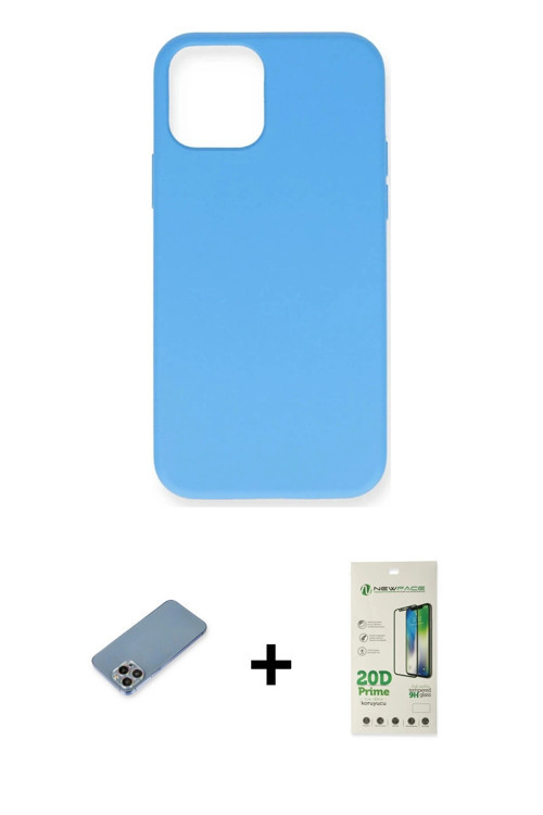 ieg™ iPhone 12 Pro Max Kılıf Ahenk Serisi - Siyah 20D Premium Cam Ekran Koruyucu + Gökkuşağı Shine K