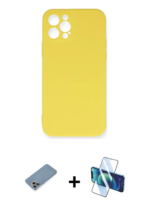 ieg™ iPhone 12 Pro Max Kılıf Ahenk Serisi - Siyah 3D Antistatik Seramik Nano Ekran Koruyucu + Gökkuş